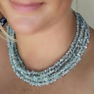 Jay King Dtr 925 Aquamarine Necklace "Mine Finds"